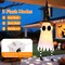 Citrus; 3 Packs 38" Halloween Hanging Ghost Decorations with Witch Hats, Light Up Ghosts with 3 Flash Modes, Warm LED Hanging Halloween Decor for Indoor Outdoor Yard, Patio, Garden & Tree; Category:Outdoor Halloween Decorations; Image:4